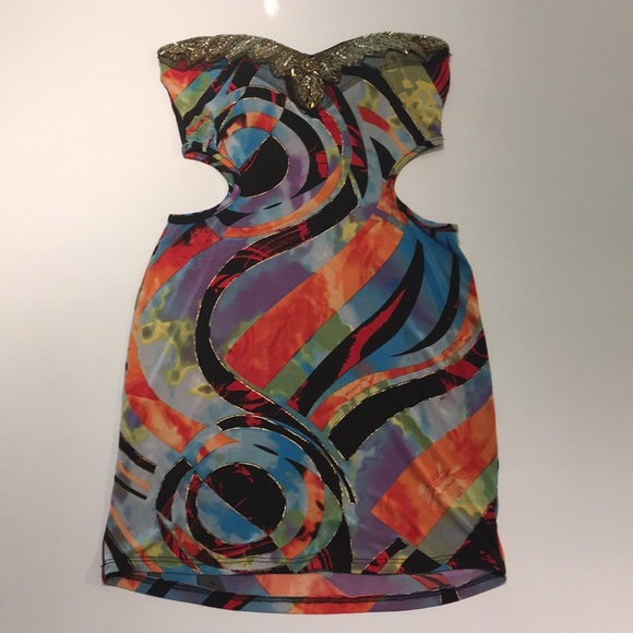 Trac Multicolored Mini Dress Size S - Picture 1 of 5